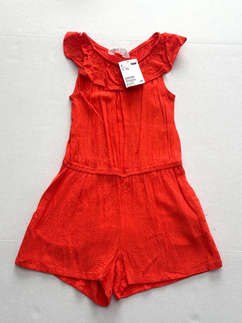 NWT H&M Girls Red/Orange Sleeveless Romper Size 5/6